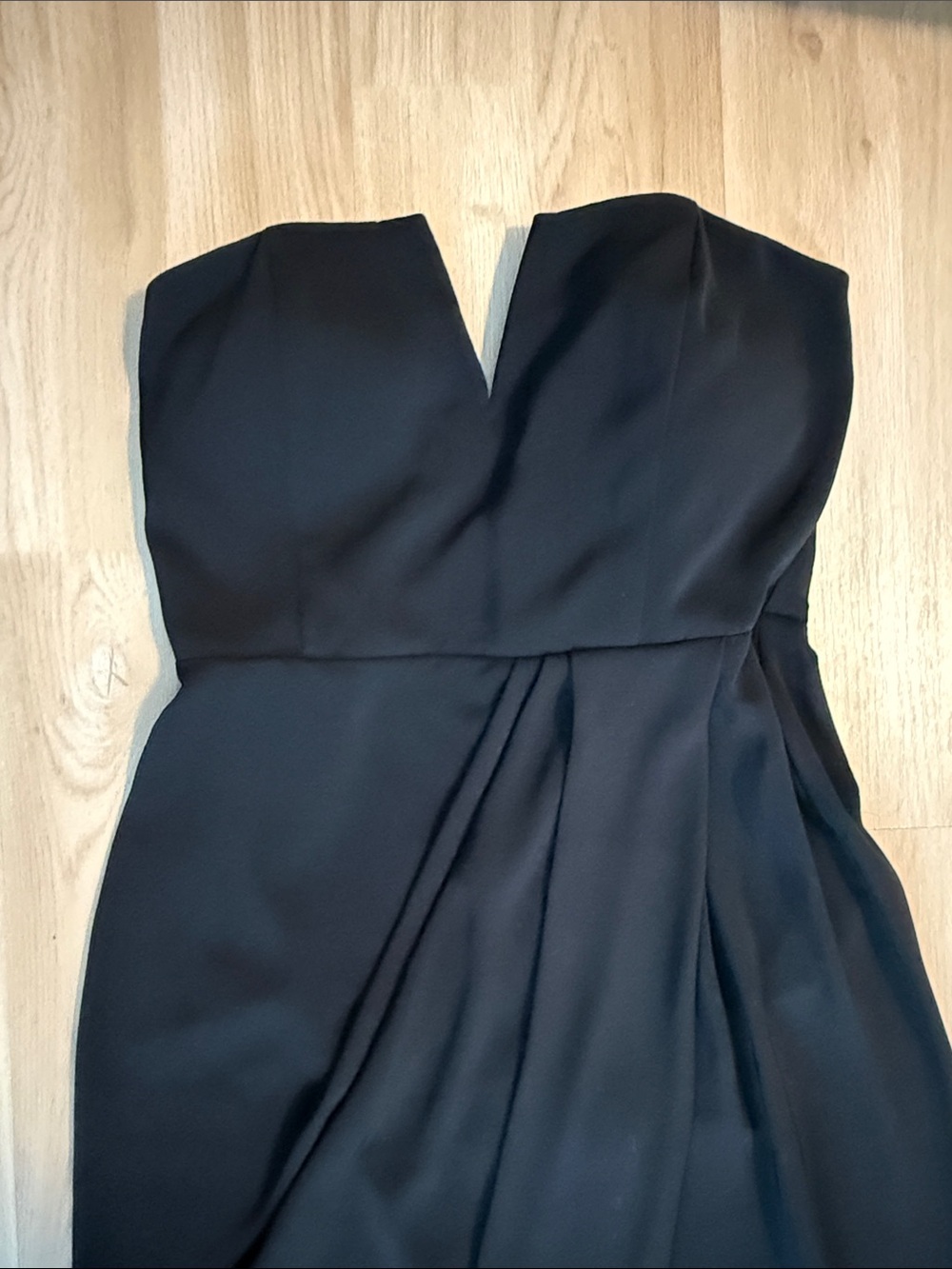 Shona Joy Black Strapless Draped Gown - Picture 3 of 8